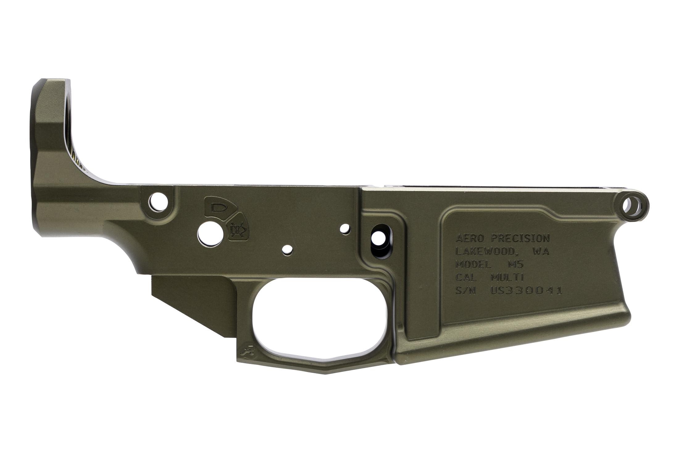 Aero Precision M5 AR-10 Stripped Lower Receiver Anodized OD Green